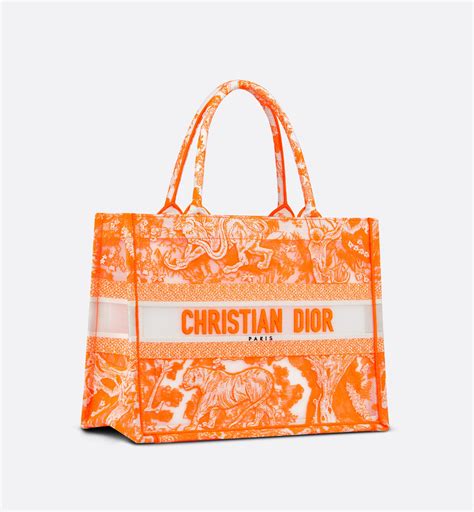 dior book tote orange